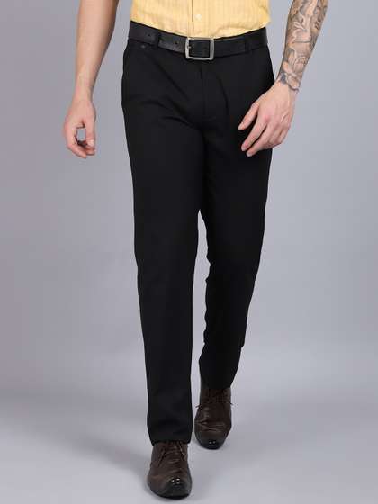 Cantabil Men Black
                      Cotton Formal Trousers