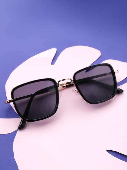 Spiky Unisex Kids Grey
                    Lens & Black Square Sunglasses with UV Protected
                    Lens