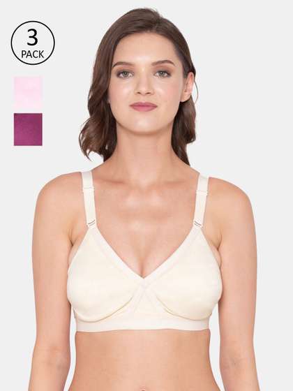 Souminie Pack of 3
                      Plus Size Solid Cotton Everyday Bras