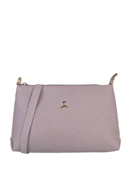 Mochi Purple Textured PU Structured Sling Bag with Quilted