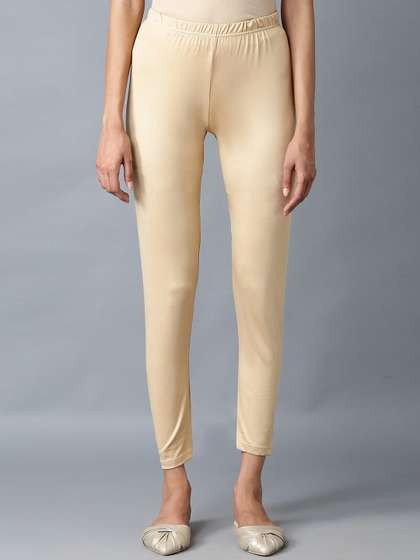 elleven Women
                          Solid Rose Gold Cropped Leggings