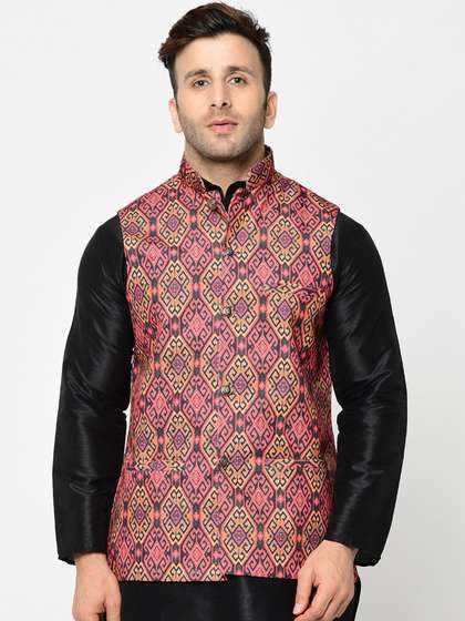 Kaifoo Men regular-fit Printed Nehru jacket