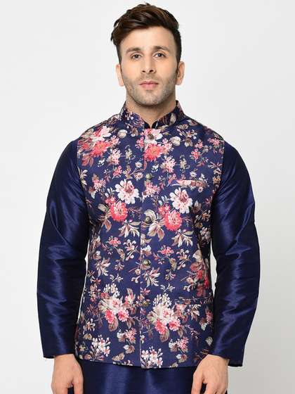 Kaifoo Men Printed Nehru Jackets