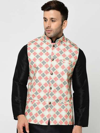 Kaifoo Printed Woven Nehru Jackets
