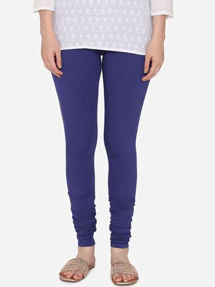 Vami Women Purple
                        Solid Churidar-Length Leggings