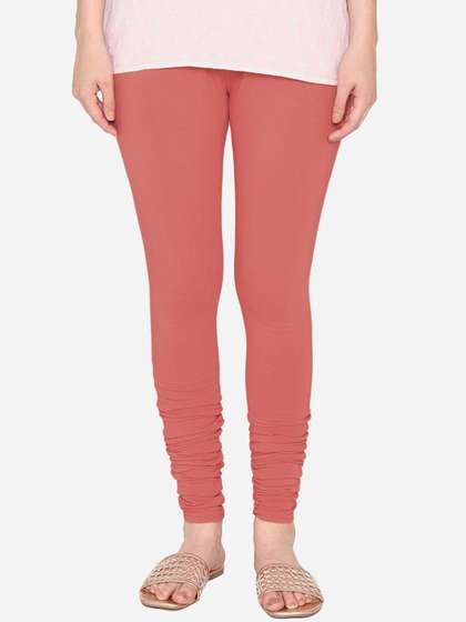 Vami Women Rose
                          Solid Churidar-Length Leggings