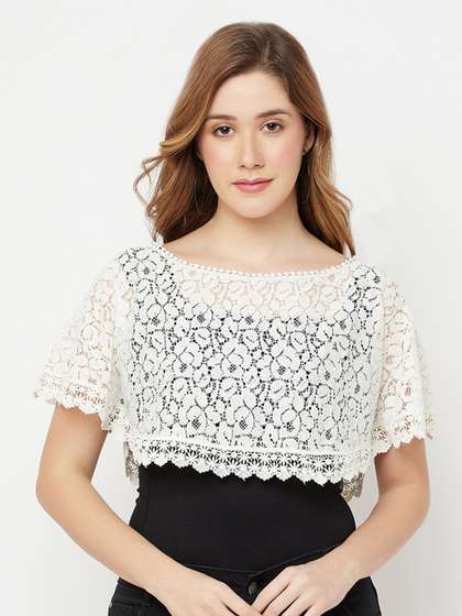 Espresso Women Off
                        White Waterfall Shrug