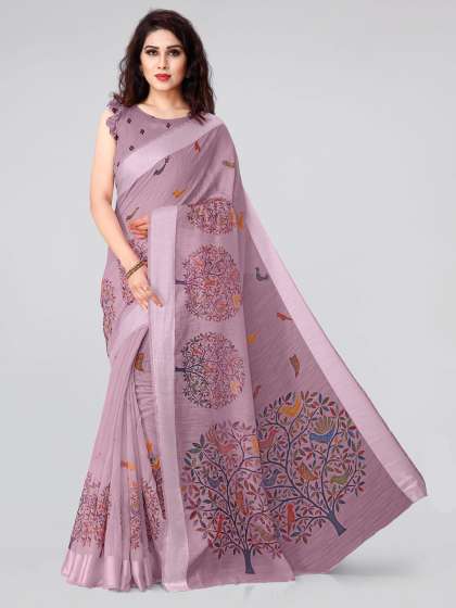 KALINI Violet & Black Warli Saree
