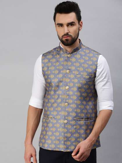 SHOWOFF Men Printed Woven Nehru Jackets