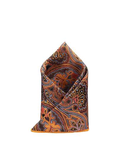 The Tie Hub Men Orange
                    & Yellow Printed Pocket Squares