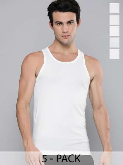 Levis Men Pack of 5
                        Solid Scoop Neck Sleeveless Pure Cotton Classic
                        Vest