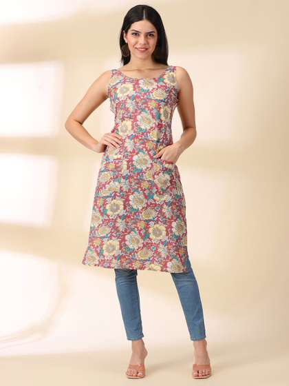 DIVINATION Multicoloured Floral Printed Pure Cotton Kurti