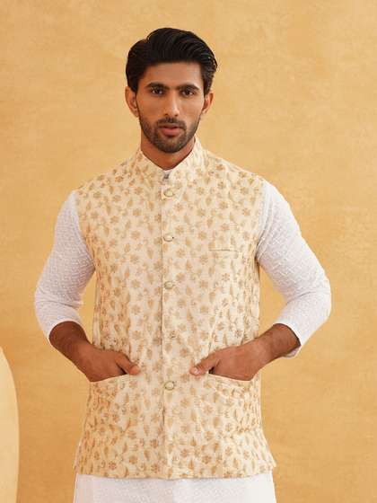 SOJANYA Men Woven-Design Nehru Jackets