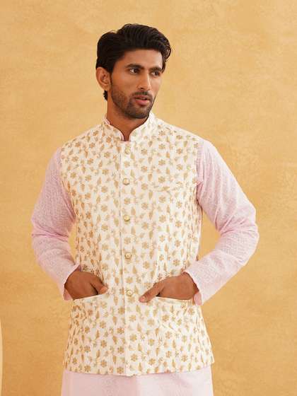 SOJANYA Men Woven Design Nehru Jackets