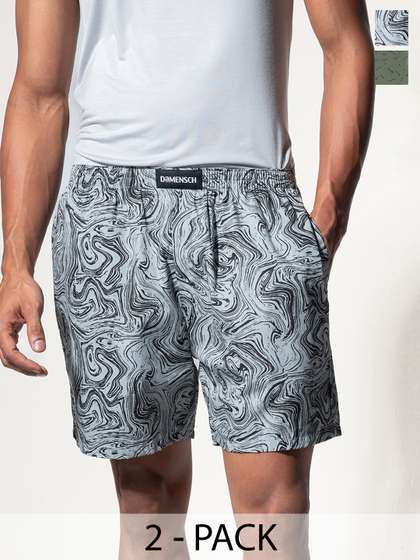 DAMENSCH Men Pack of
                        2 Printed Ultra-Light Cotton Boxer Shorts-
                        DAM-PRIN-LBX
