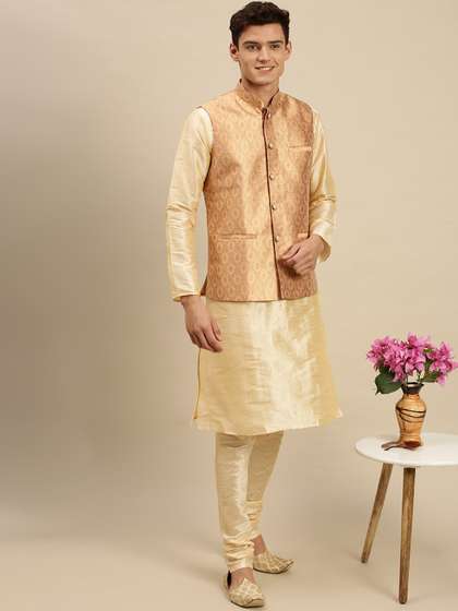 Sanwara Men Woven Design Nehru Jacket