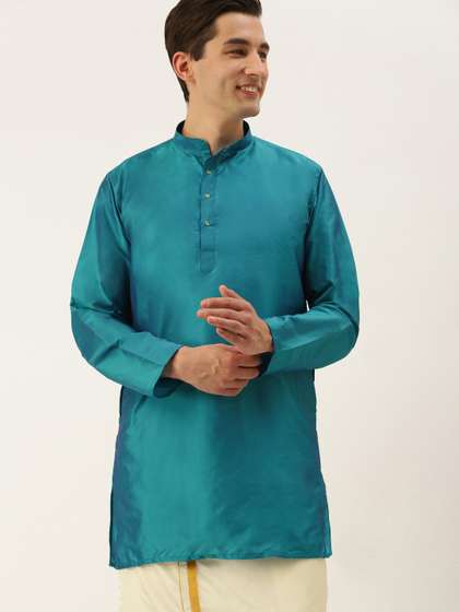 THANGAMAGAN Men Solid Link Detail Kurta