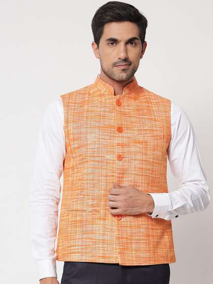 Vastraa Fusion Men Woven Design Nehru Jacket