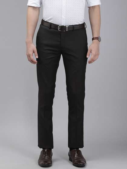 Arrow Men Black
                        Textured Original Tailored Fit Formal Trousers