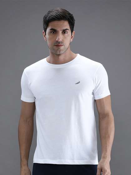 Crocodile Men Solid Cotton T-shirt