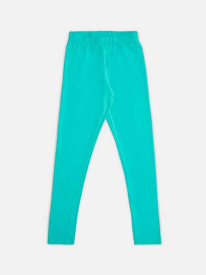 Pantaloons Junior Girls
                    Sea Green Solid Ankle-Length Leggings
