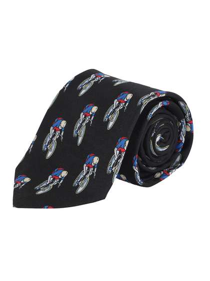 Alvaro Castagnino Men
                      Black & Blue Printed Skinny Tie