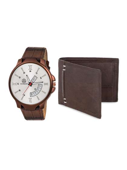 MARKQUES Men Brown
                      Watch and Wallet Combo Accessory Gift Set