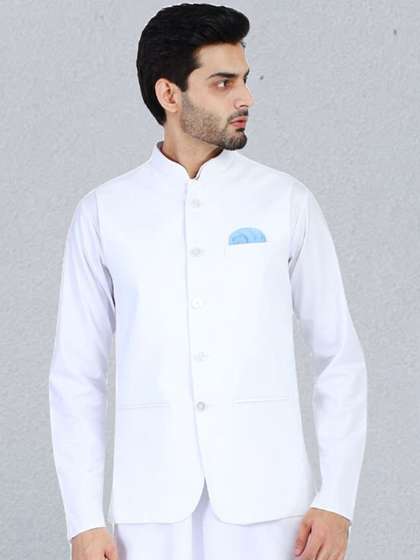 TAHVO Men Solid Woven Nehru Jacket