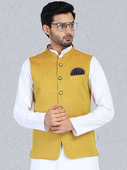 TAHVO Men Solid Woven Nehru Jackets