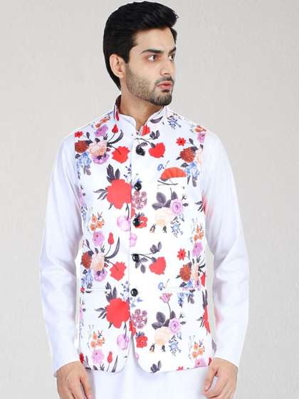 TAHVO Men Printed Nehru Jackets