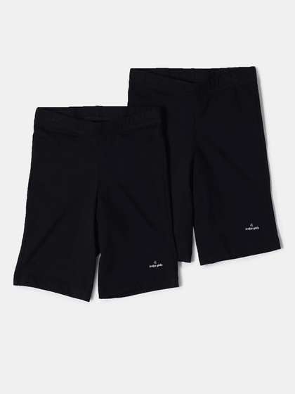 Jockey Girls Pack of 2
                    Super Combed Cotton Solid Shorties with Ultrasoft
                    Waistband-SG03