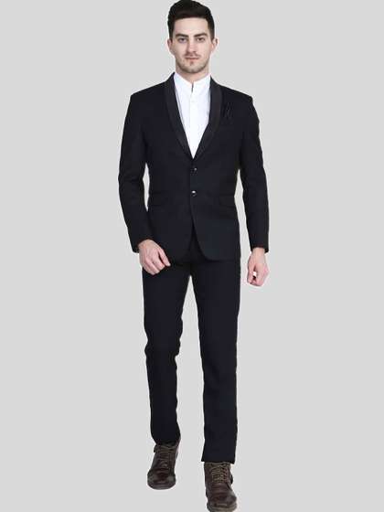 TAHVO Men Black
                          Solid Single-Breasted Two-Piece Suit