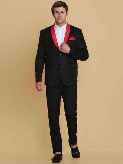 TAHVO Men Black
                        Solid 2-Piece Single Breasted Suit