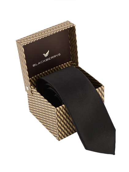 Blackberrys Men Black
                      & Brown Broad Tie