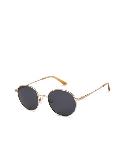 Vincent Chase by
                        Lenskart Unisex Grey Lens & Gold-Toned Round
                        Sunglasses with Polarised Lens