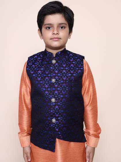 NAMASKAR Boys Printed Woven Design Nehru Jackets