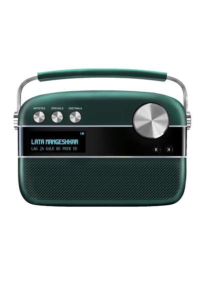 Saregama Carvaan
                          Premium Hindi - Portable Music Player with
                          5000 Preloaded Songs - Green