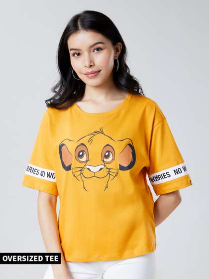 The Souled Store
                        Women Oversized The Lion King Mustard Tshirts