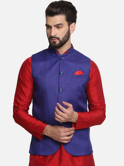TAHVO Men Solid Nehru Jackets