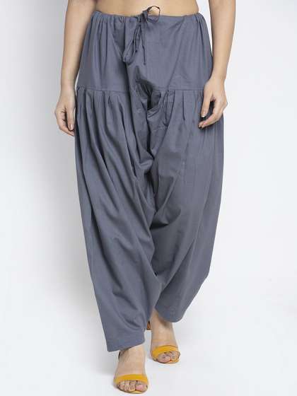 GRACIT Women Grey
                          Solid Loose Fit Pure Cotton Salwar