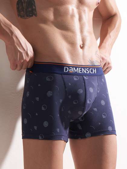 DAMENSCH Men Blue
                        Printed Deo-Cotton Anti Bacterial Trunk
                        DAM-CTP-T-BLB