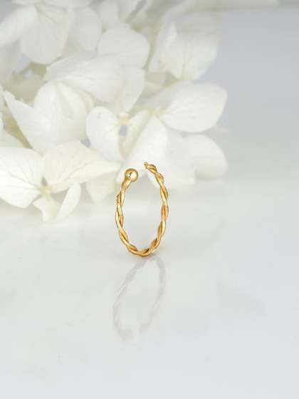 GIVA Gold-Plated
                        Twisted Nose Ring