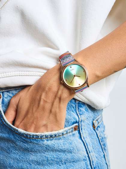 TEAL BY CHUMBAK
                        Women Green Brass Dial & Multicoloured
                        Straps Analogue Watch