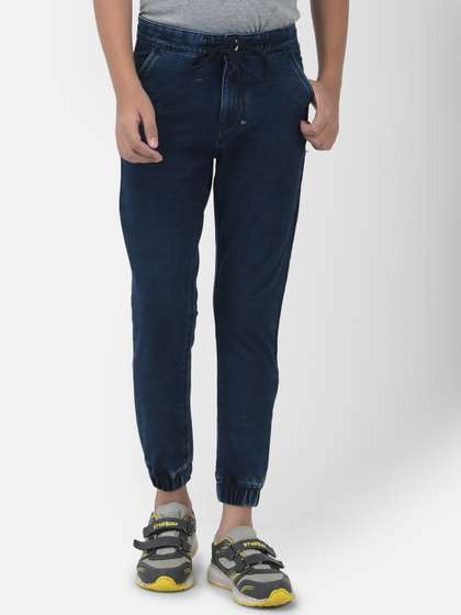Crimsoune Club Boys Navy
                    Blue Solid Denim Slim-Fit Joggers