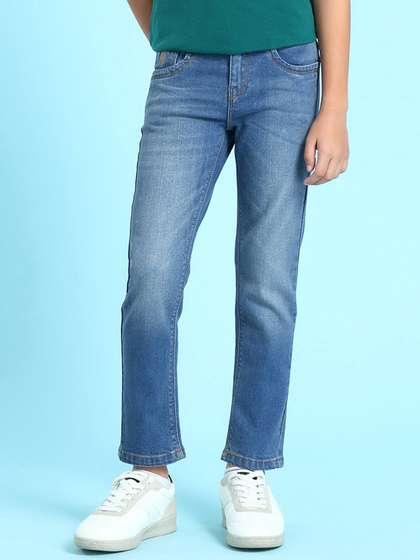 U S Polo Assn Boys Blue
                    Slim Fit Low Distress Light Fade Jeans