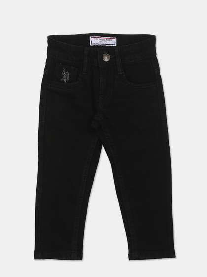 U S Polo Assn Boys Black
                    Slim Fit Low Distress Jeans