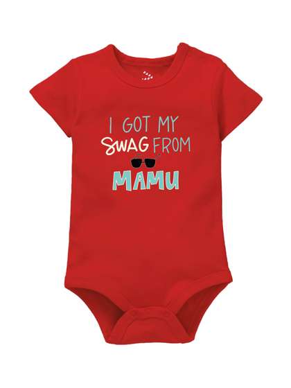 Zeezeezoo Baby Infant
                    Red Swaag From Mamu Printed Cotton Bodysuit