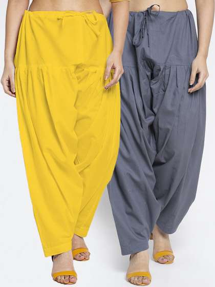 GRACIT Women Pack
                          Of 2 Solid Loose Fit Cotton Salwars