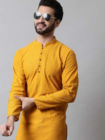 Jompers Men Geometric Embroidered Kurta
