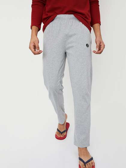 max Men Grey
                          Melange Solid Lounge Pants